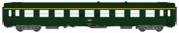 REE Modeles VB-065.1 - French SNCF Coach UIC A9 Green 301 Yellow Logo Era IV